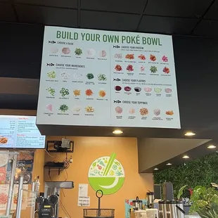 Build Your Own Poké Bowl menu