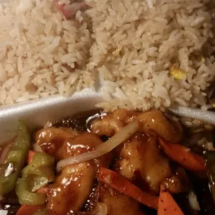 General Taos with fried rice