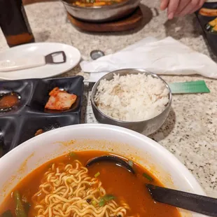 My ramen and sons dish in the back
