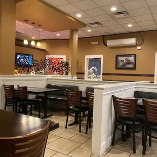 the dining area of a restaurant