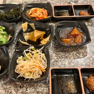 a variety of asian dishes