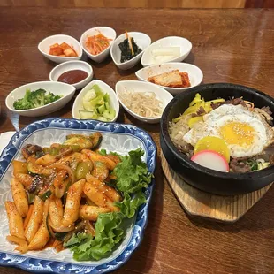 63. Dolsot Bibimbap 55. Spicy Braised Rice Cakes