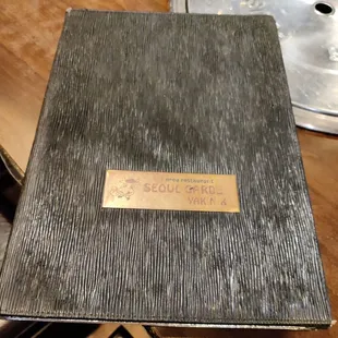 Menu cover
