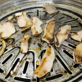 Turned over the pork jowl