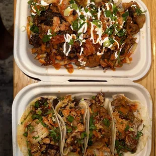 Korean street tacos and fries