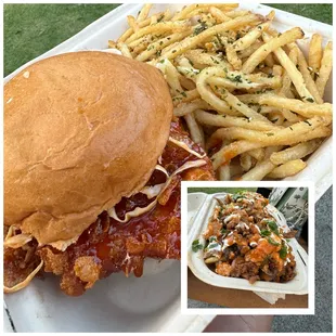 Korean Chicken Sandwich and Seoul Grindz Fries