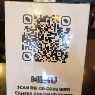 Menu QR code