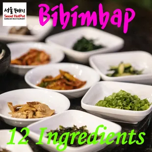 12 ingredients in bowls