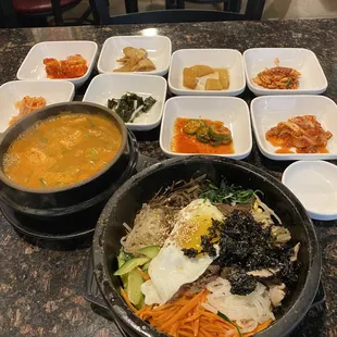 Cheonggukjang and Bibimbap