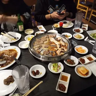 a table full of food