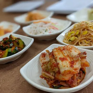 a variety of asian dishes