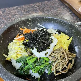 Hot stone pot bibimbap
