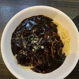Korean Black Bean Pork Noodles