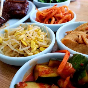 a variety of asian dishes
