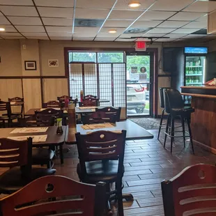 Inside having the front. It's small but still spacious with a nice set up