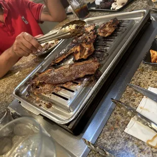 Short ribs and bbq chicken