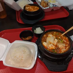 #7 Makrel and Soft tofu soup (top) #1 Soft tofu soup with beef