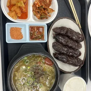 Soondae soup combo