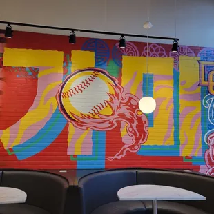 Cool Baseball Themed Mural