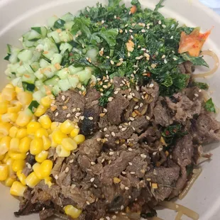 beef and vegetables in a bowl