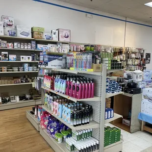 a variety of products on display