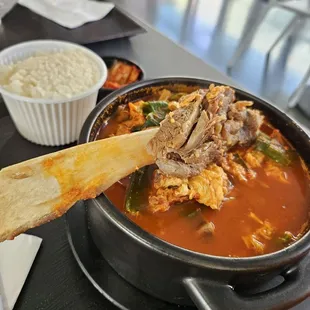 Spicy beef rib soup