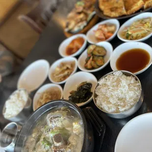 a variety of asian food