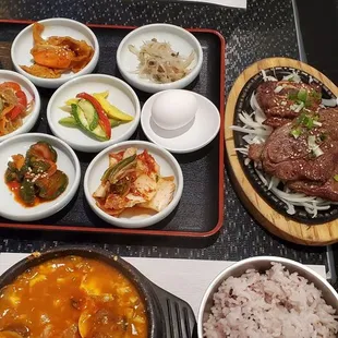 T1. Mushroom Tofu Soup ( ) C1. Galbi and Tofu Soup Combo ( )