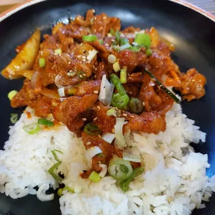 Spicy pork rice bowl