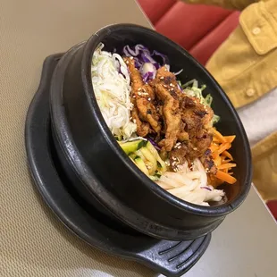 Hot stone bimbab with pork
