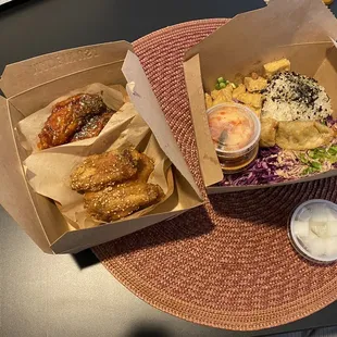 Wings and Tofu Rice Box