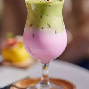 Cherry Blossom Matcha Latte