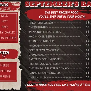 September&apos;s Menu