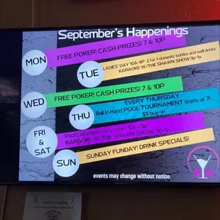 Events calendar