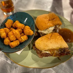 Ribeye Dip with Tator Tots