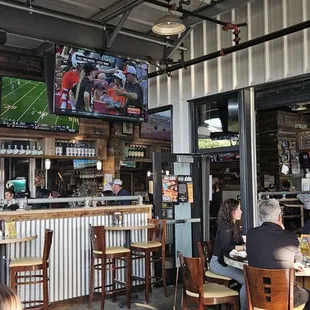 Inside by the bar area!