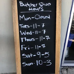 3/6/24 Butcher Shop Hours