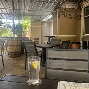 Outdoor covered sitting area