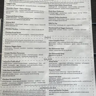 Pizza, pasta, salads, burgers, sandwiches and more!!  April 2023 menu