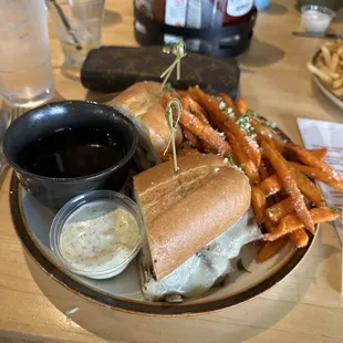 Logger's Dip with sweet potato fries