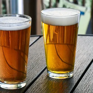 two glasses of beer