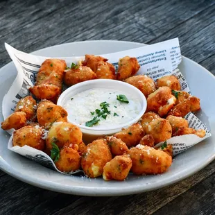 a plate of chicken nuggies