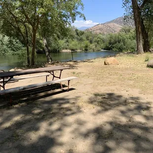 River right next to tent sites!