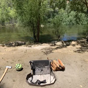 River right next to tent sites!