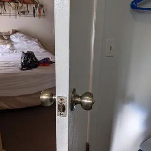 Bathroom light switch on the right