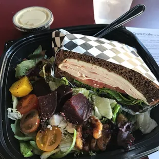 Lite lunch: Half roasted Turkey with salad