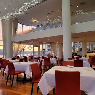 The dining room at sunset