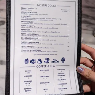 Dessert and hot beverages