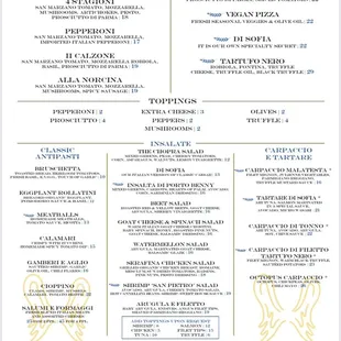 Lunch/Dinner menu