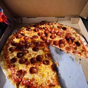 Well done pepperoni pizza